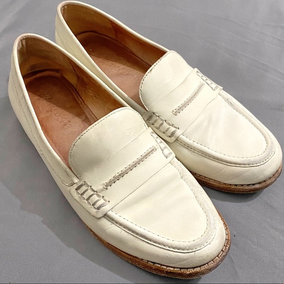 Madewell White Leather Flats 7 - Picture 2 of 10